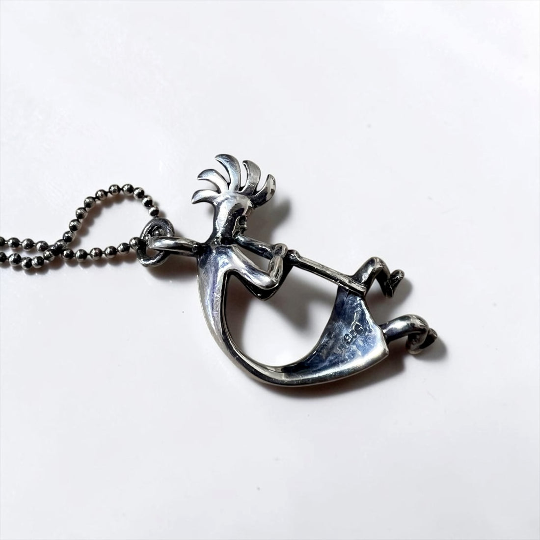 925 Sterling Silver Kokopelli Pendant Necklace Ball Chain Native American Style