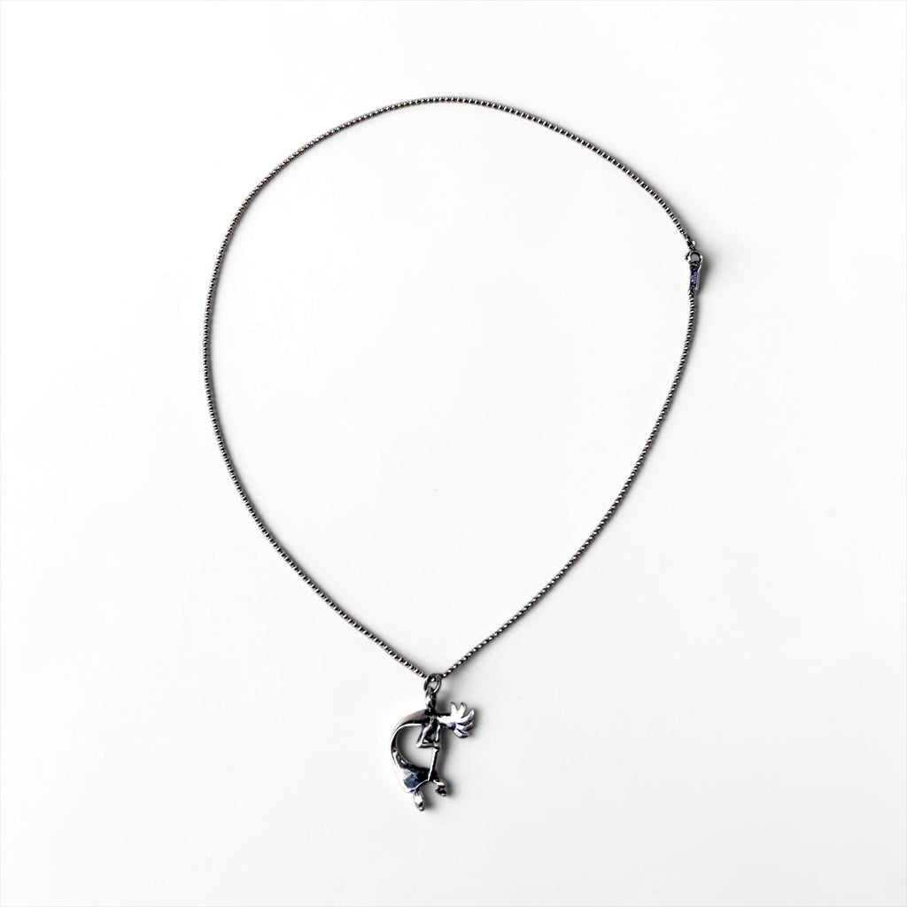 925 Sterling Silver Kokopelli Pendant Necklace Ball Chain Native American Style