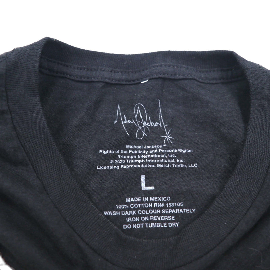 MICHAEL JACKSON Michael Jackson Music Artist T-shirt L Black THRILLER Made in Mexico