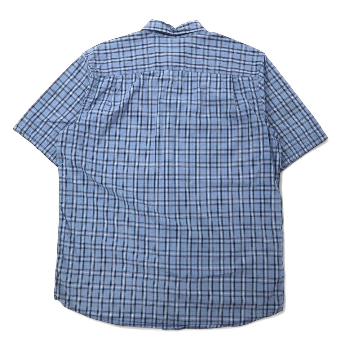 Carhartt Relaxed Fit Short Sleeve Shirt XL TALL Blue Check Cotton Big Size