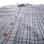 Carhartt Relaxed Fit Short Sleeve Shirt XL TALL Blue Check Cotton Big Size