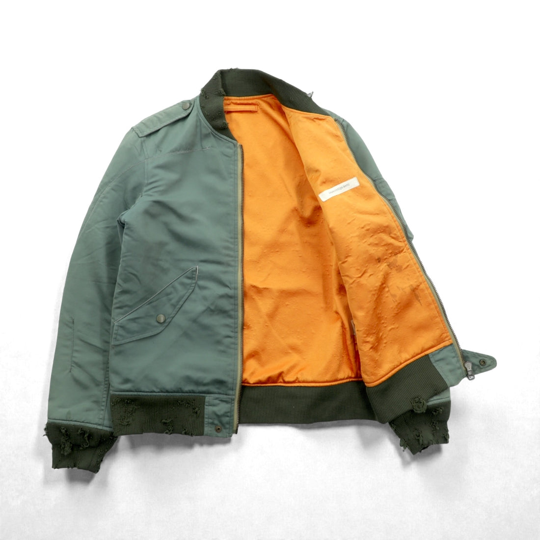 Japan Vintage Flight Jacket Inpaichthys kerri MA-1 Distressed S Khaki Made in