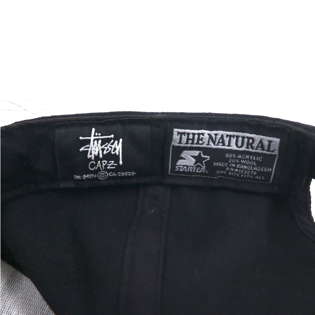 stussy CAPZ × STARTER Baseball Cap Snapback FREE Black Acrylic Wool Chanel Logo