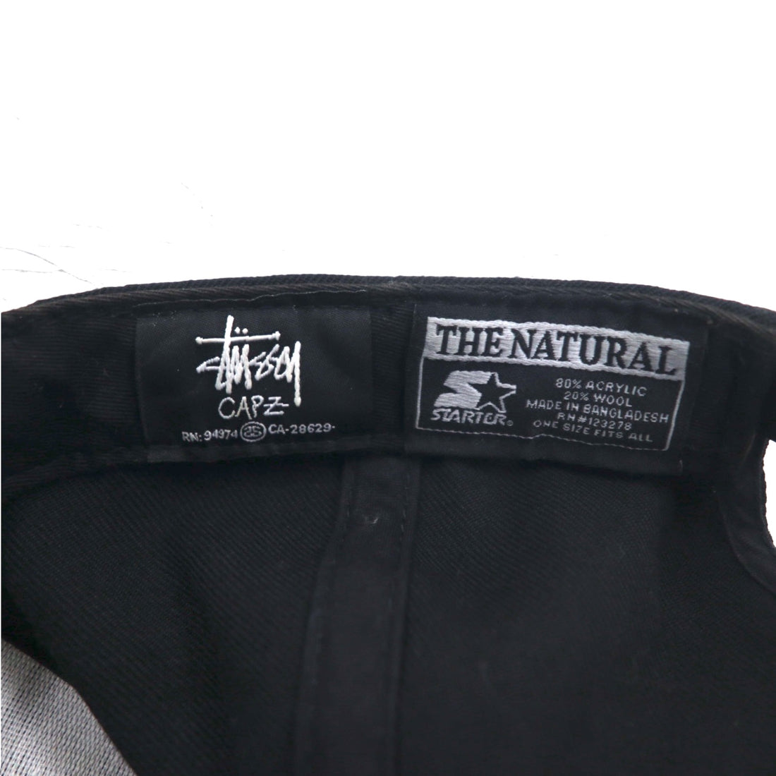 stussy CAPZ × STARTER Baseball Cap Snapback FREE Black Acrylic Wool Chanel Logo