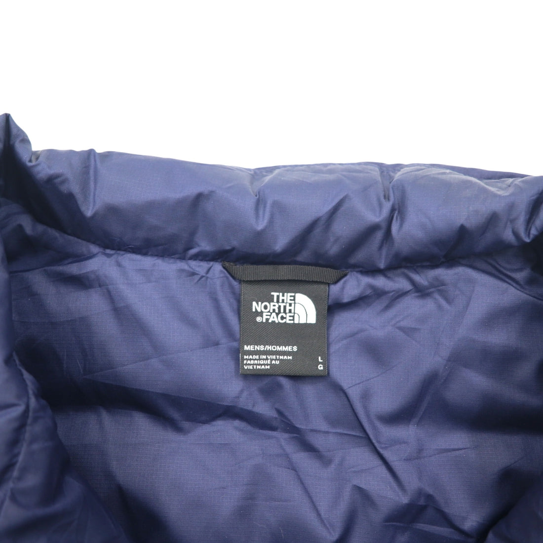 THE NORTH FACE 550 Fill Power FLARE DOWN JACKET Flare Down Jacket L Navy Nylon Logo Embroidery Drawstring NF0A55XG