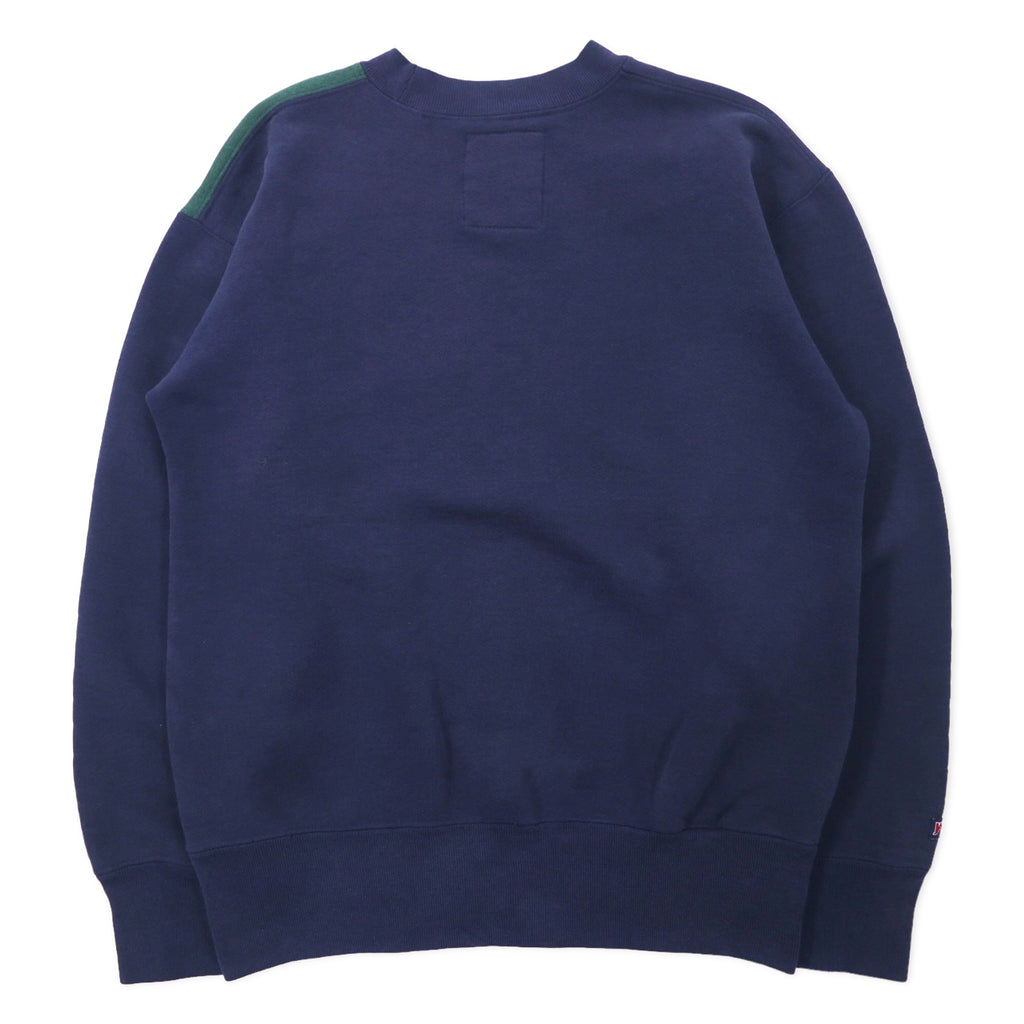 JAN SPORT 90s VARSITY CLUB College Embroidery Sweatshirt M Navy Green Cotton NOTRE DAME