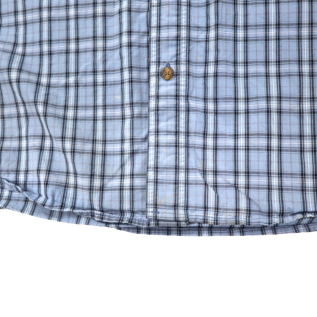 Carhartt Relaxed Fit Short Sleeve Shirt XL TALL Blue Check Cotton Big Size