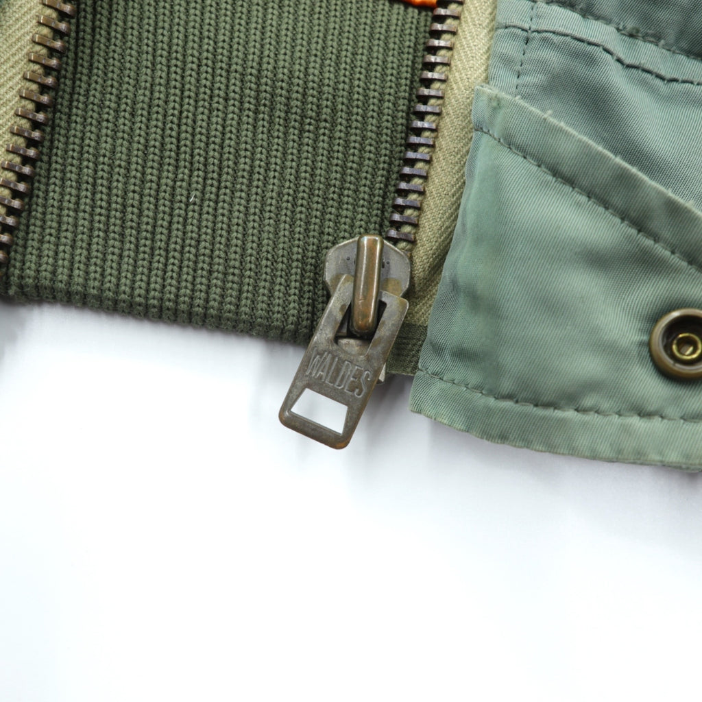 Japan Vintage Flight Jacket Inpaichthys kerri MA-1 Distressed S Khaki Made in