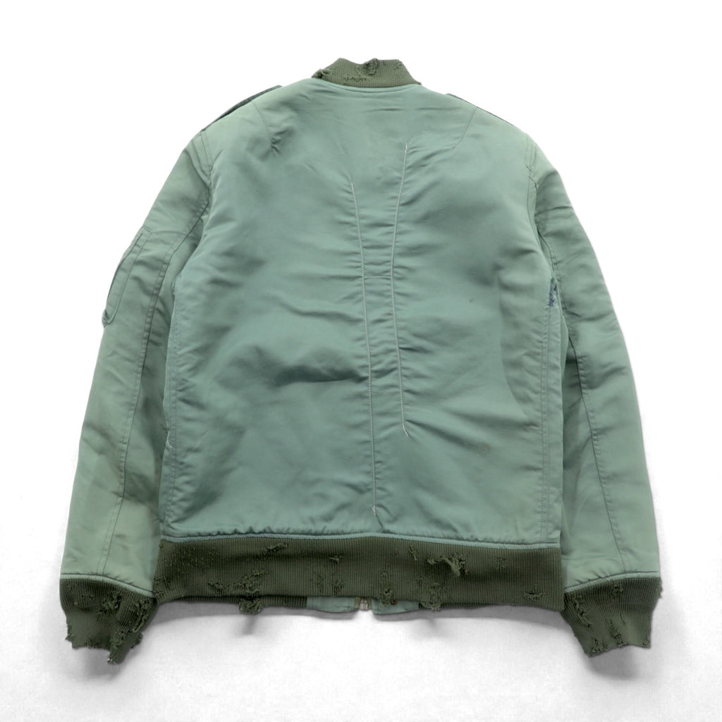 Japan Vintage Flight Jacket Inpaichthys kerri MA-1 Distressed S Khaki Made in