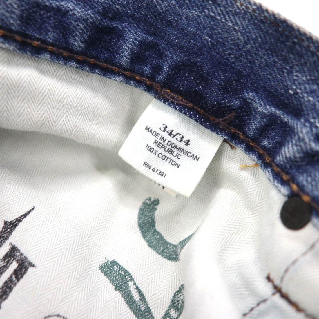 Polo Ralph Lauren デニムパンツ ストレート ジーンズ L インディゴ レザーパッチ ボタンフライ