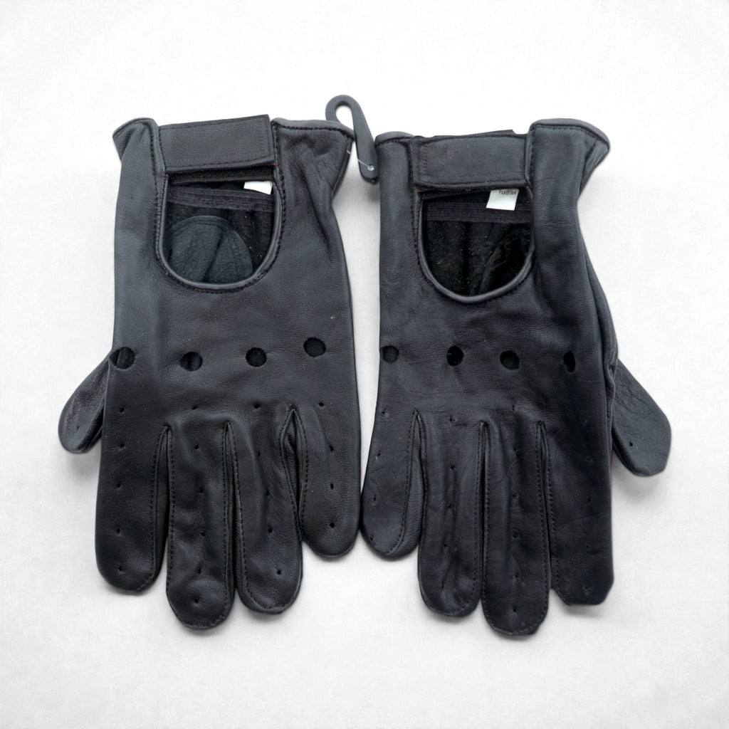 Vintage Leather Gloves Driving Gloves, Size L, Black