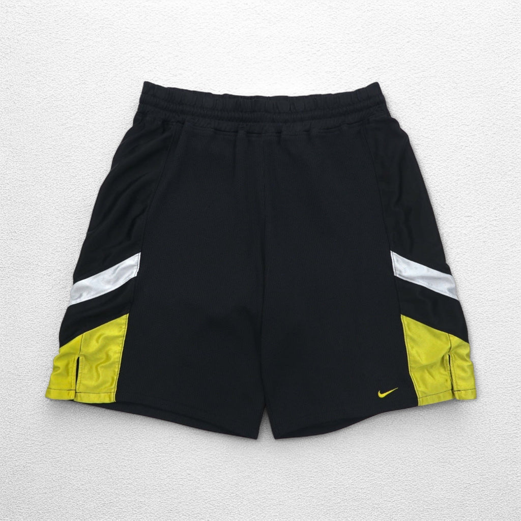 NIKE 00s Game Shorts Half Pants L Black Yellow Sideline Swoosh