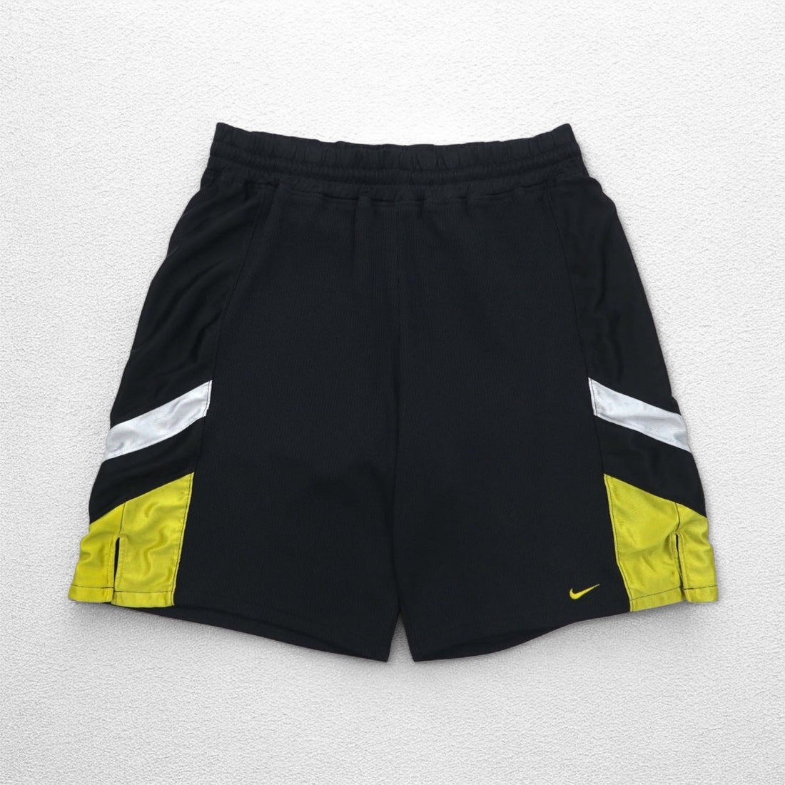 NIKE 00s Game Shorts Half Pants L Black Yellow Sideline Swoosh