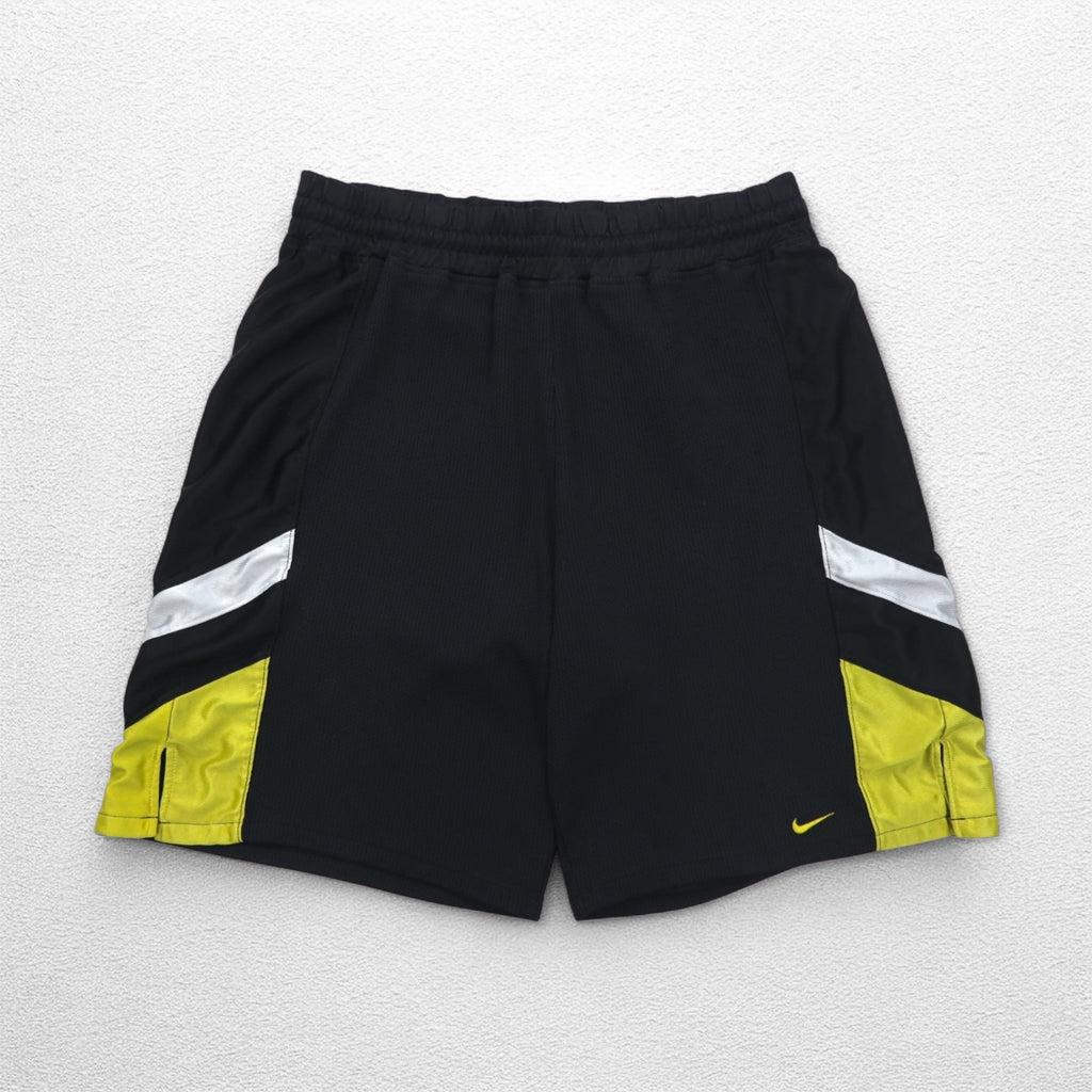 NIKE 00s Game Shorts Half Pants L Black Yellow Sideline Swoosh