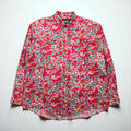 RALPH LAUREN 80年代 日本製 花柄シャツ 長袖 アロハシャツ L レッド ダブル 胸ポケット