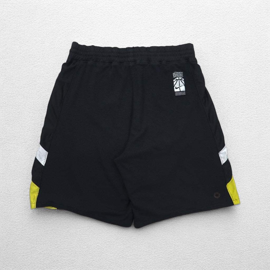 NIKE 00s Game Shorts Half Pants L Black Yellow Sideline Swoosh