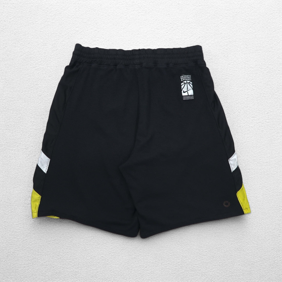 NIKE 00s Game Shorts Half Pants L Black Yellow Sideline Swoosh