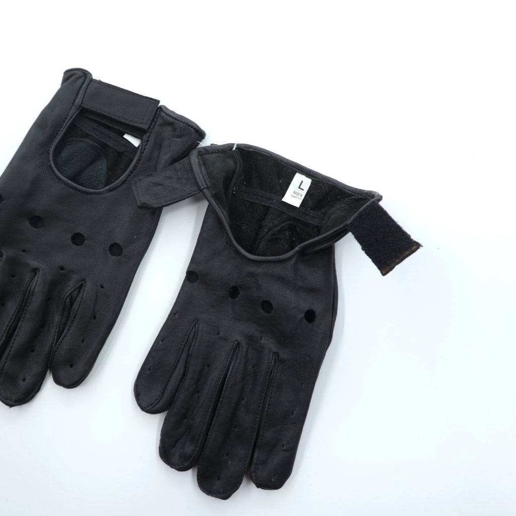 Vintage Leather Gloves Driving Gloves, Size L, Black