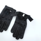 Vintage Leather Gloves Driving Gloves, Size L, Black