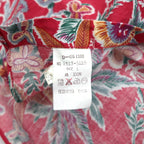 RALPH LAUREN 80年代 日本製 花柄シャツ 長袖 アロハシャツ L レッド ダブル 胸ポケット