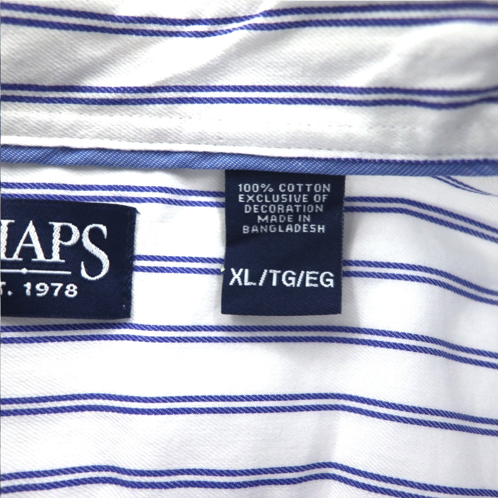 CHAPS Button-down Shirt, XL, White, Striped, Cotton, Chest Pocket, Unused