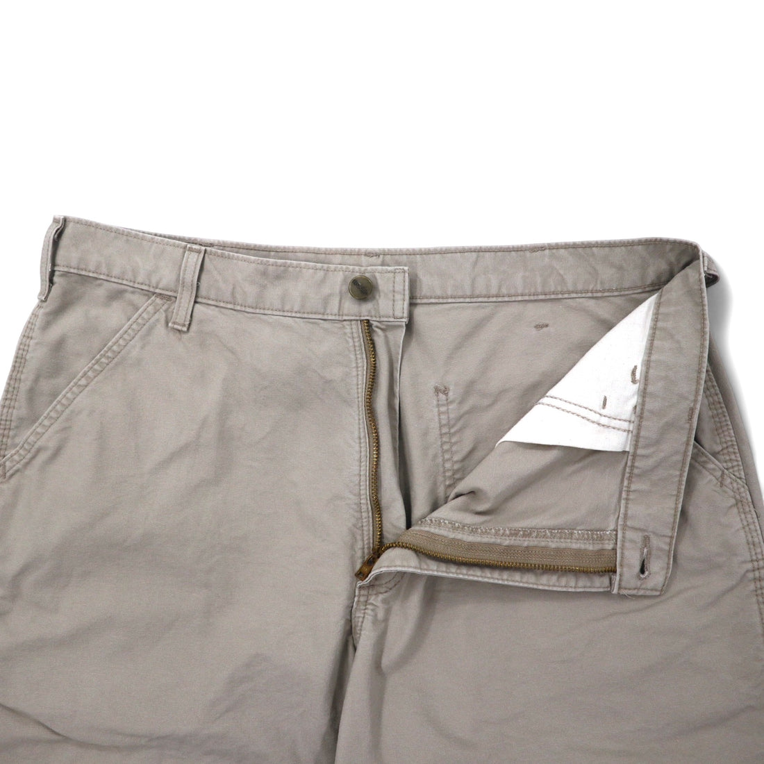 Carhartt Duck Work Shorts, Size 36, Beige, Cotton, B145, Made in Mexico