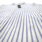 CHAPS Button-down Shirt, XL, White, Striped, Cotton, Chest Pocket, Unused