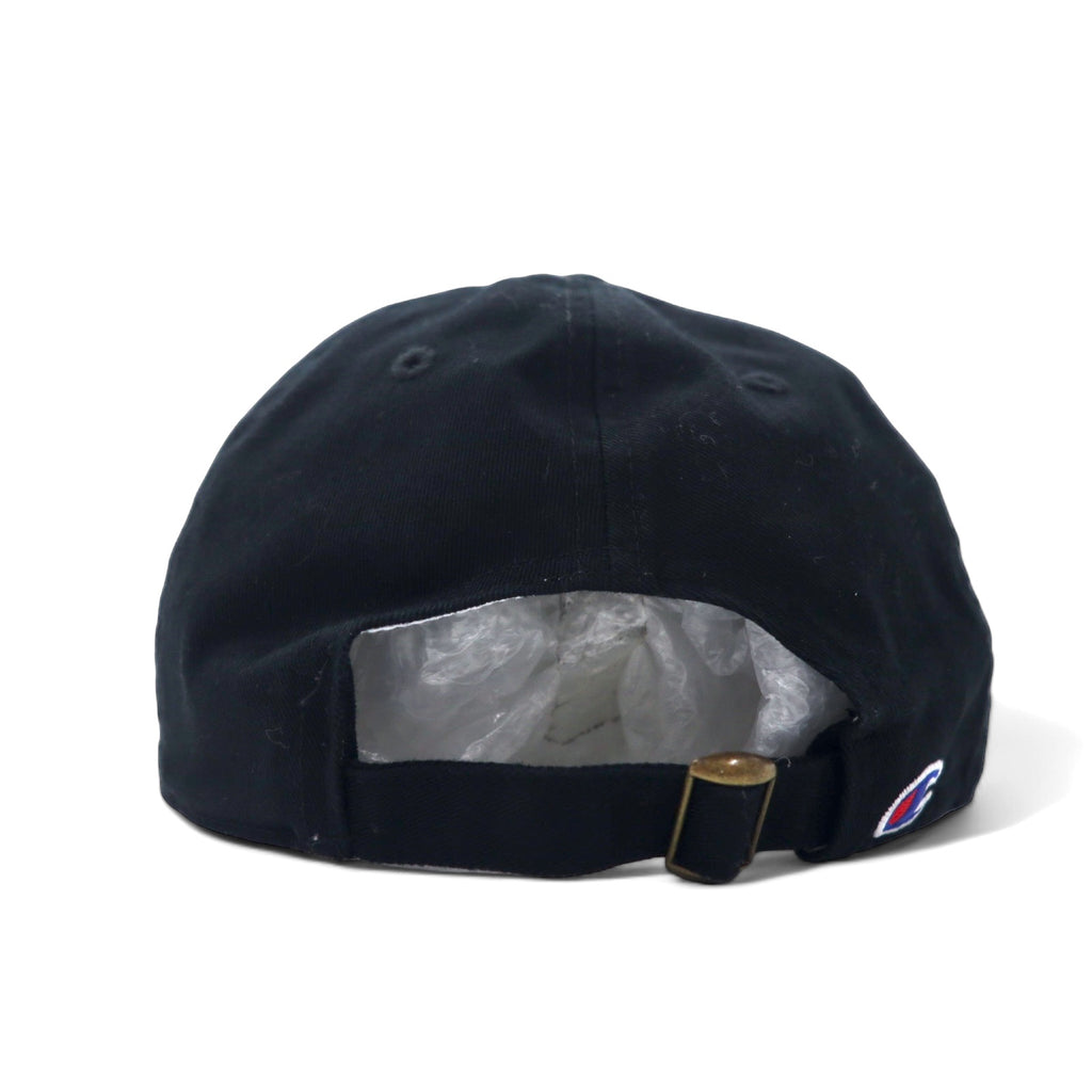 Champion Script Logo 6 Panel Cap OSFA Adjustable Black Cotton