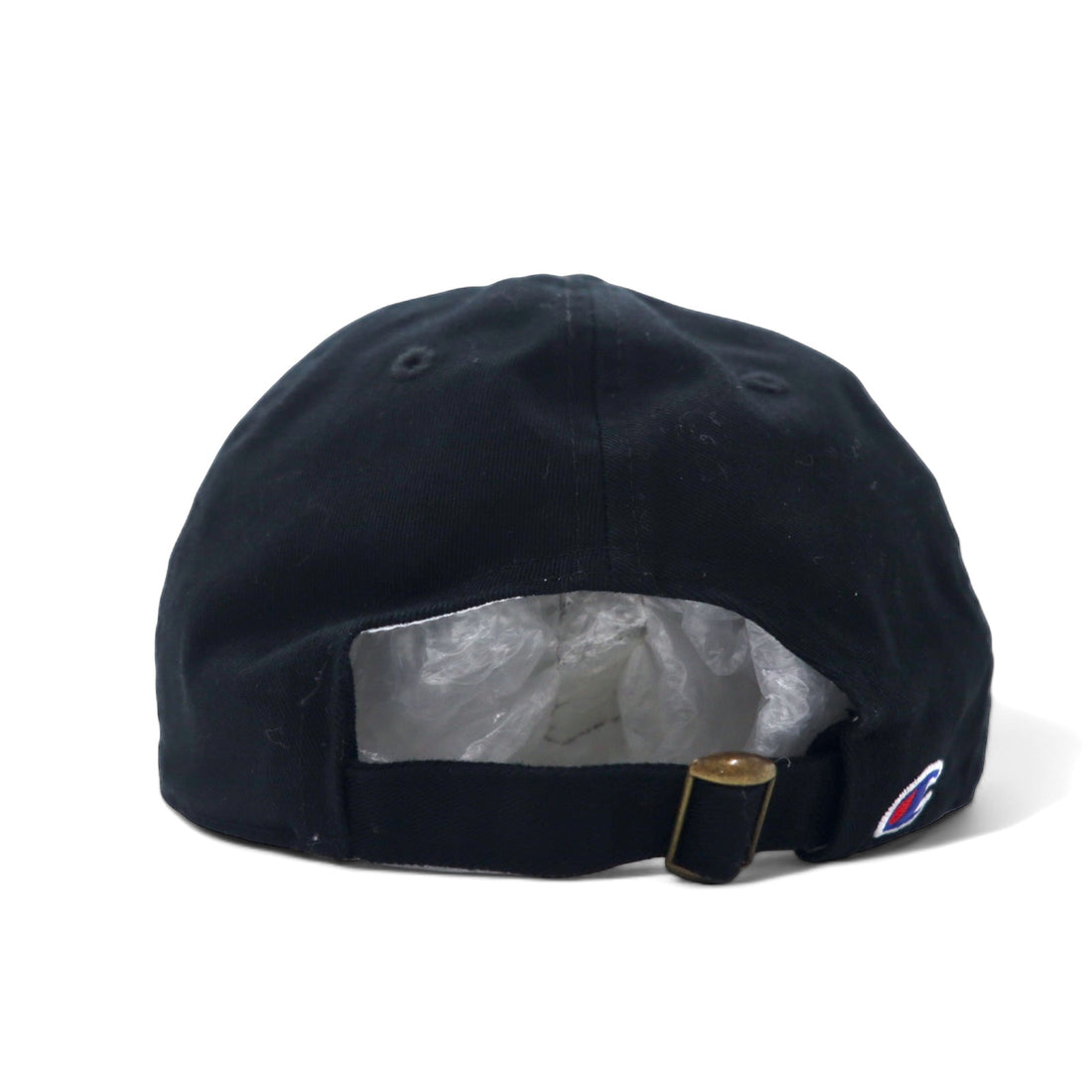 Champion Script Logo 6 Panel Cap OSFA Adjustable Black Cotton