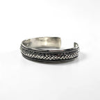Sterling Silver 925 Woven Mesh Cuff Bangle Bracelet Wide Vintage Style