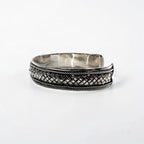 Sterling Silver 925 Woven Mesh Cuff Bangle Bracelet Wide Vintage Style