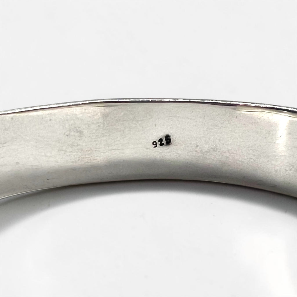 Sterling Silver 925 Woven Mesh Cuff Bangle Bracelet Wide Vintage Style