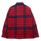 LAUREN RALPH LAUREN 90s Full Zip Flannel Shirt Jacket, Size M, Red, Lambswool, Tartan Check