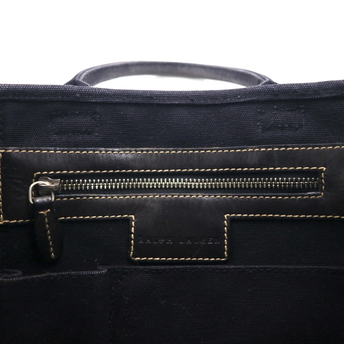 Ralph Lauren Big Pony Embroidered Canvas Tote Bag in Black Cotton