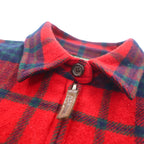 LAUREN RALPH LAUREN 90s Full Zip Flannel Shirt Jacket, Size M, Red, Lambswool, Tartan Check