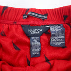 NAUTICA Pajama Pants Easy Pants M Red Micro Fleece All-over Pattern SLEEPWEAR
