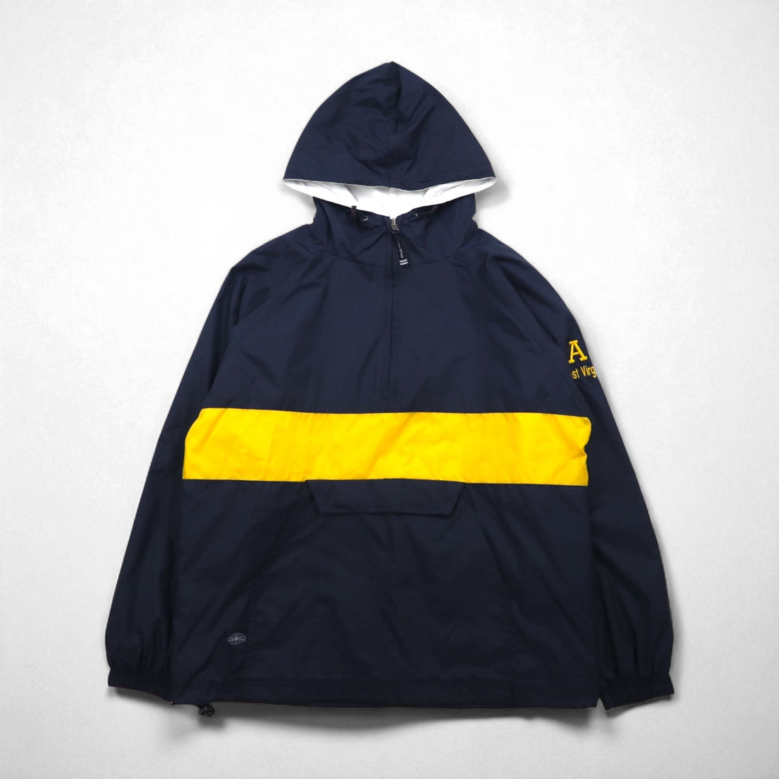 90s USA Vintage Charles River Anorak Parka, Half-Zip Nylon Jacket, Size L, Navy, Ideal Zip