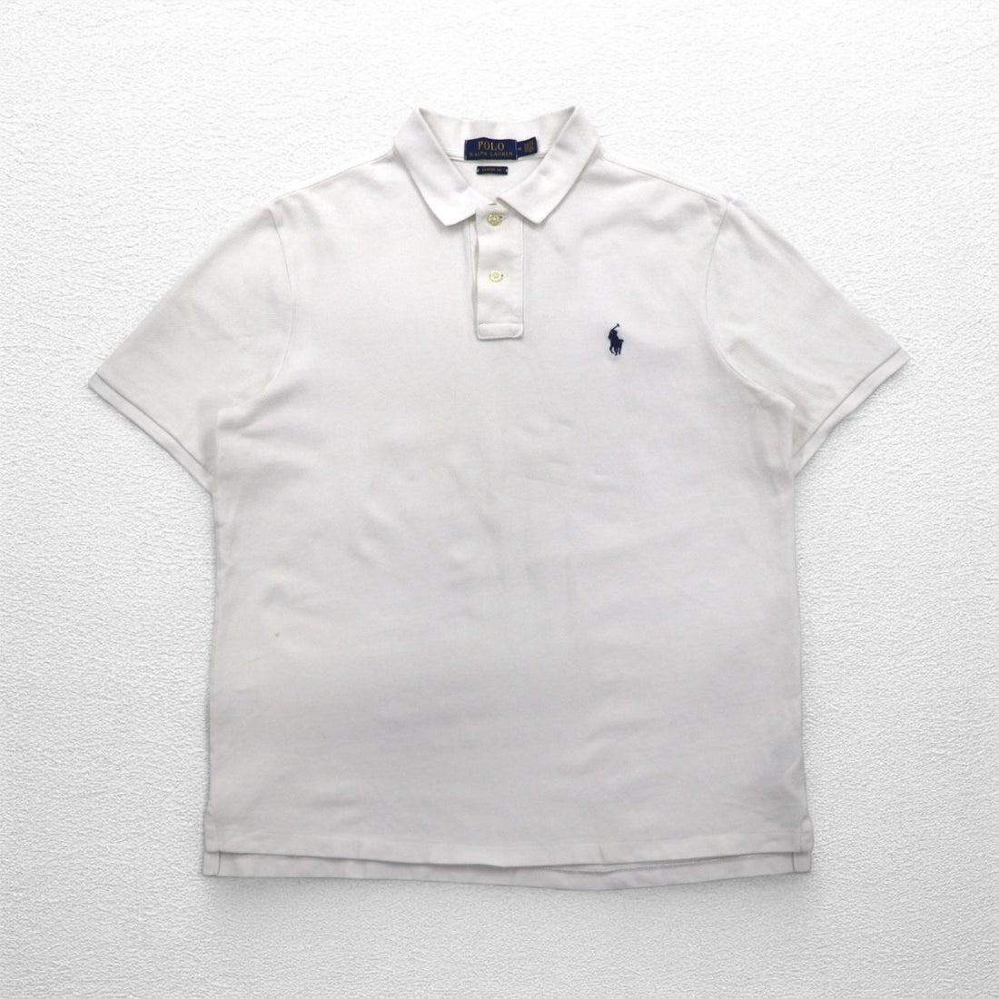 POLO RALPH LAUREN CLASSIC FIT Polo Shirt M White Pique Small Pony Embroidery