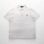 POLO RALPH LAUREN CLASSIC FIT Polo Shirt M White Pique Small Pony Embroidery