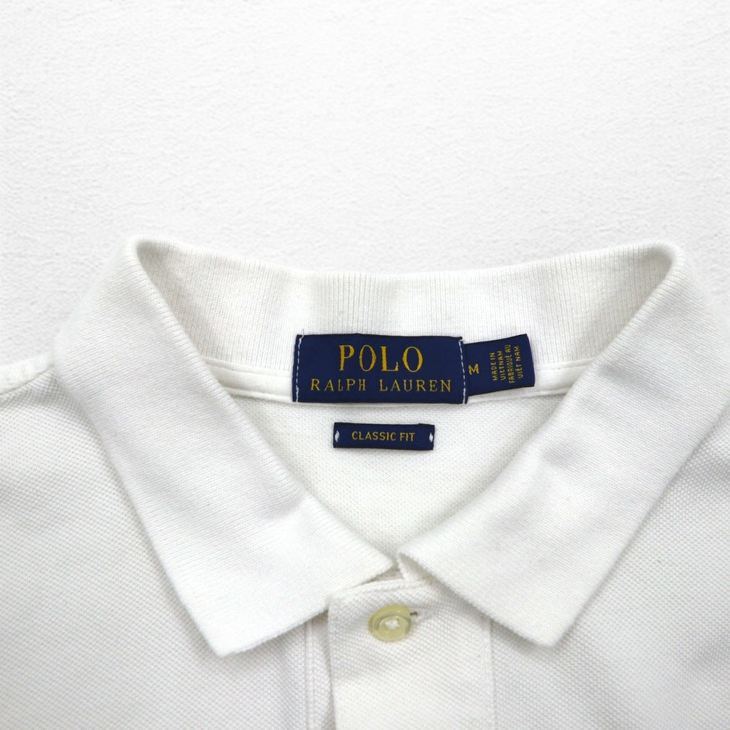 POLO RALPH LAUREN CLASSIC FIT Polo Shirt M White Pique Small Pony Embroidery