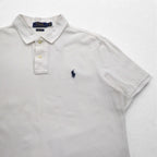 POLO RALPH LAUREN CLASSIC FIT Polo Shirt M White Pique Small Pony Embroidery