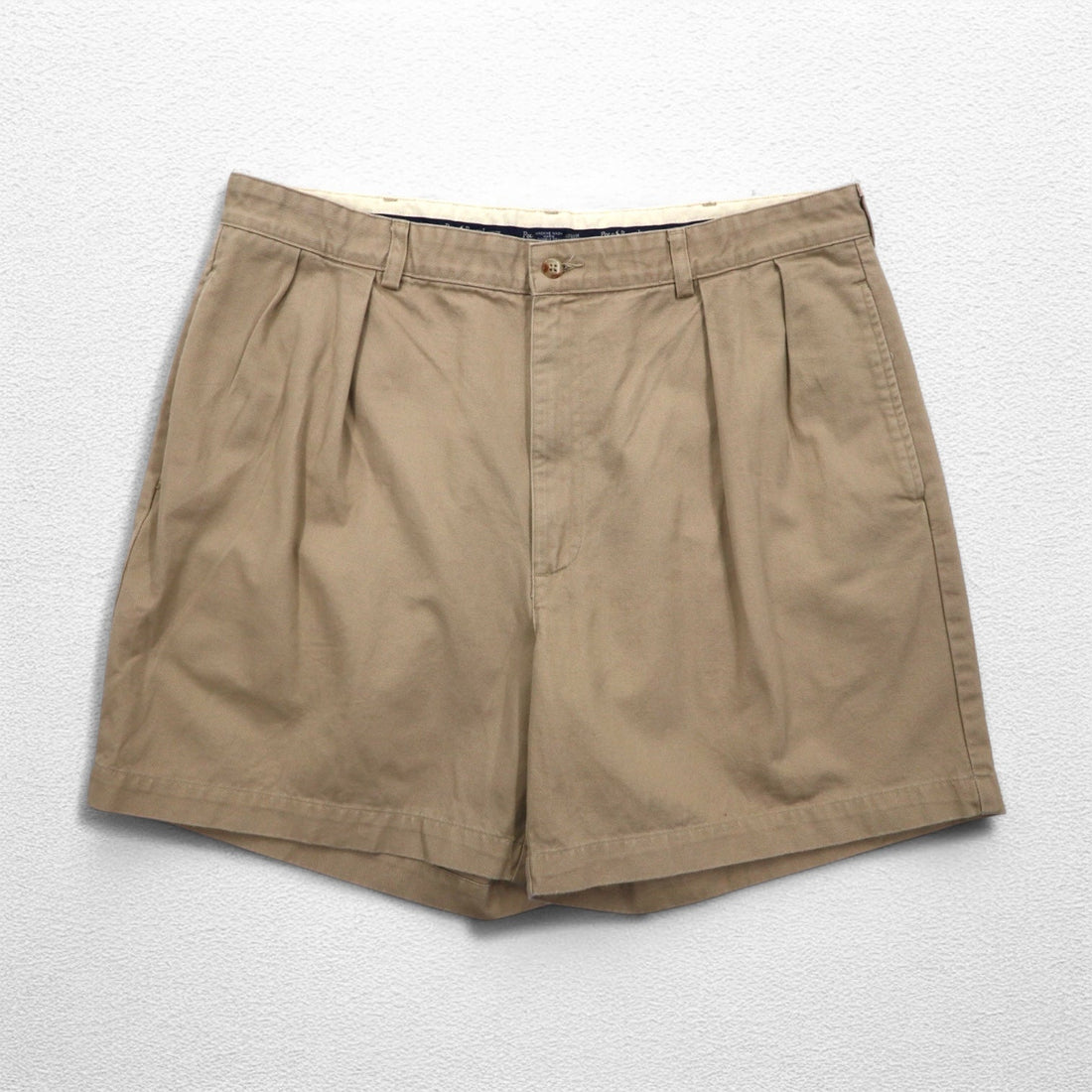 POLO RALPH LAUREN 90s Polo Chino 2-Puck Shorts, XL, Beige, Made in Mexico