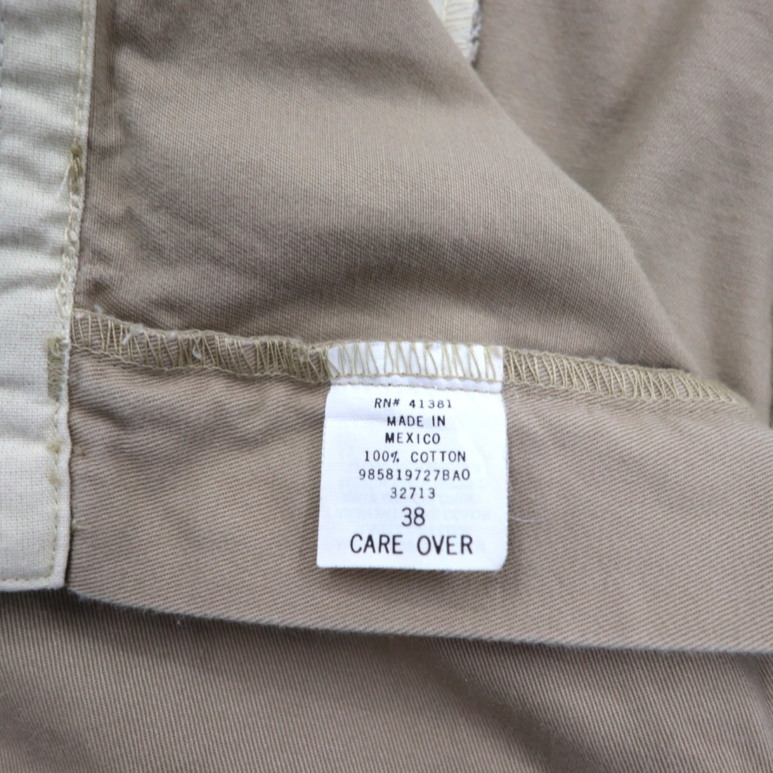 POLO RALPH LAUREN 90s Polo Chino 2-Puck Shorts, XL, Beige, Made in Mexico