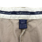 POLO RALPH LAUREN 90s Polo Chino 2-Puck Shorts, XL, Beige, Made in Mexico