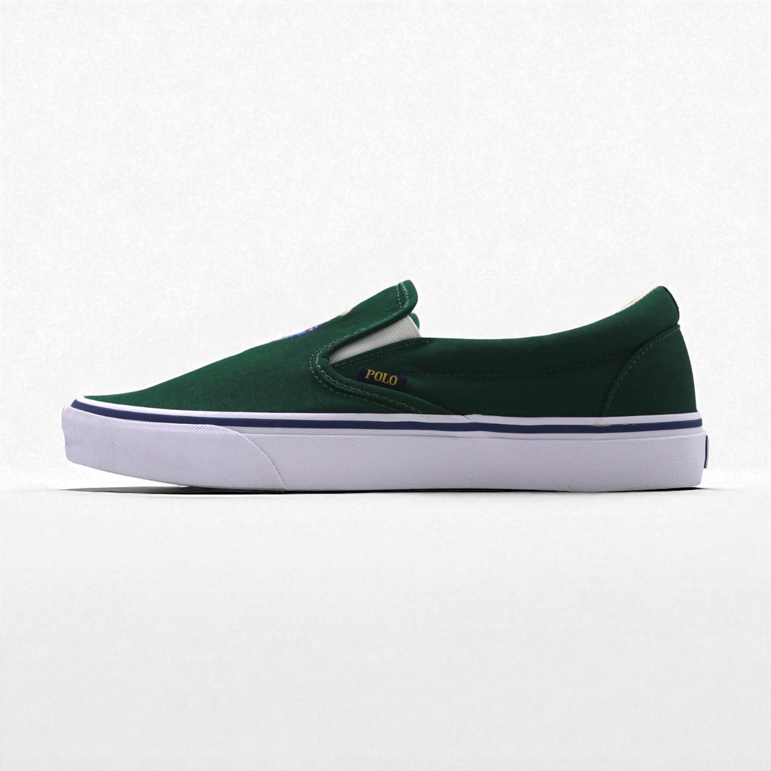 Polo Ralph Lauren スリッポン ローカットスニーカー 28cm グリーン キャンバス KEATON-SLIP 1087 ポロベア 未使用品