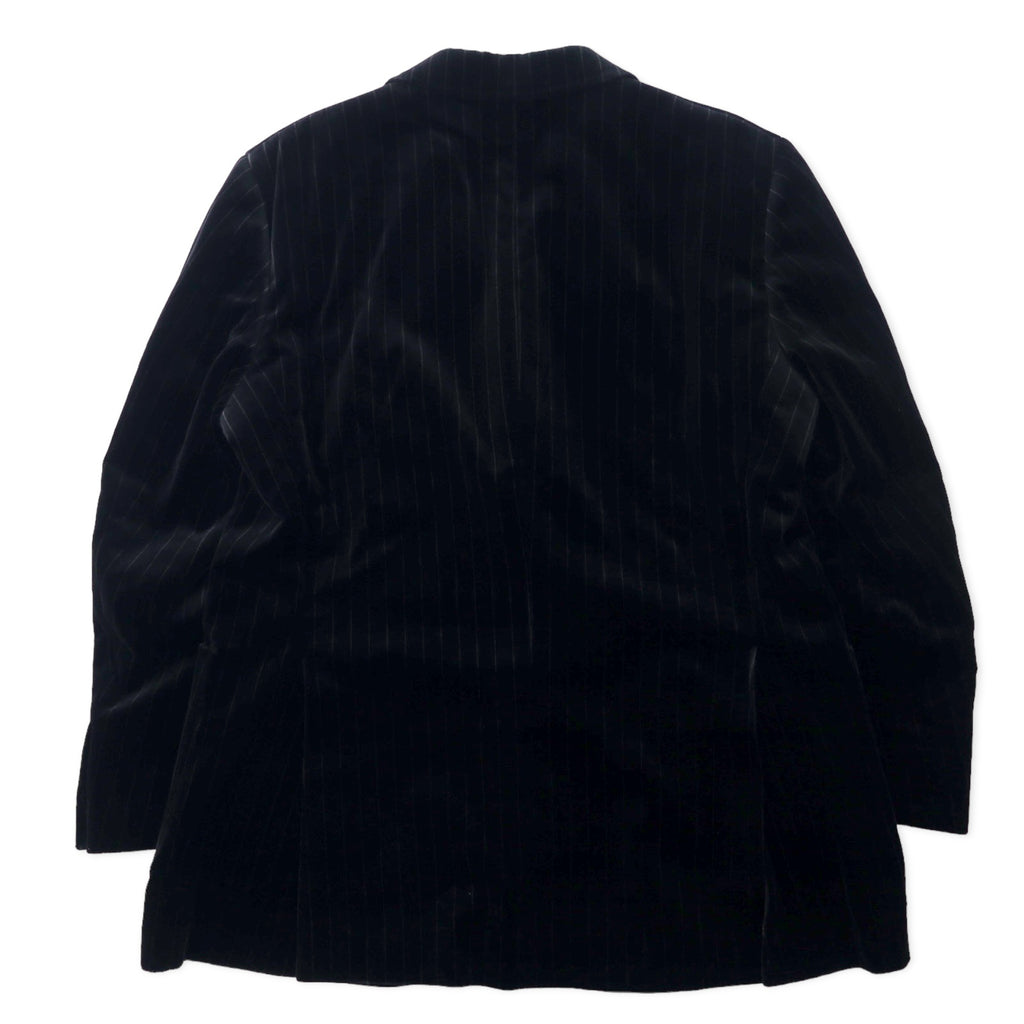 BURBERRY Velor 3B Tailored Jacket 165 Black Striped Cotton Made in Japan