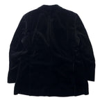BURBERRY Velor 3B Tailored Jacket 165 Black Striped Cotton Made in Japan