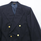 Brooks Brothers 80年代 USA製 ダブルブレスト テーラードジャケット ブレザー M ネイビー ギャバジン ウール 金ボタン 紺ブレ