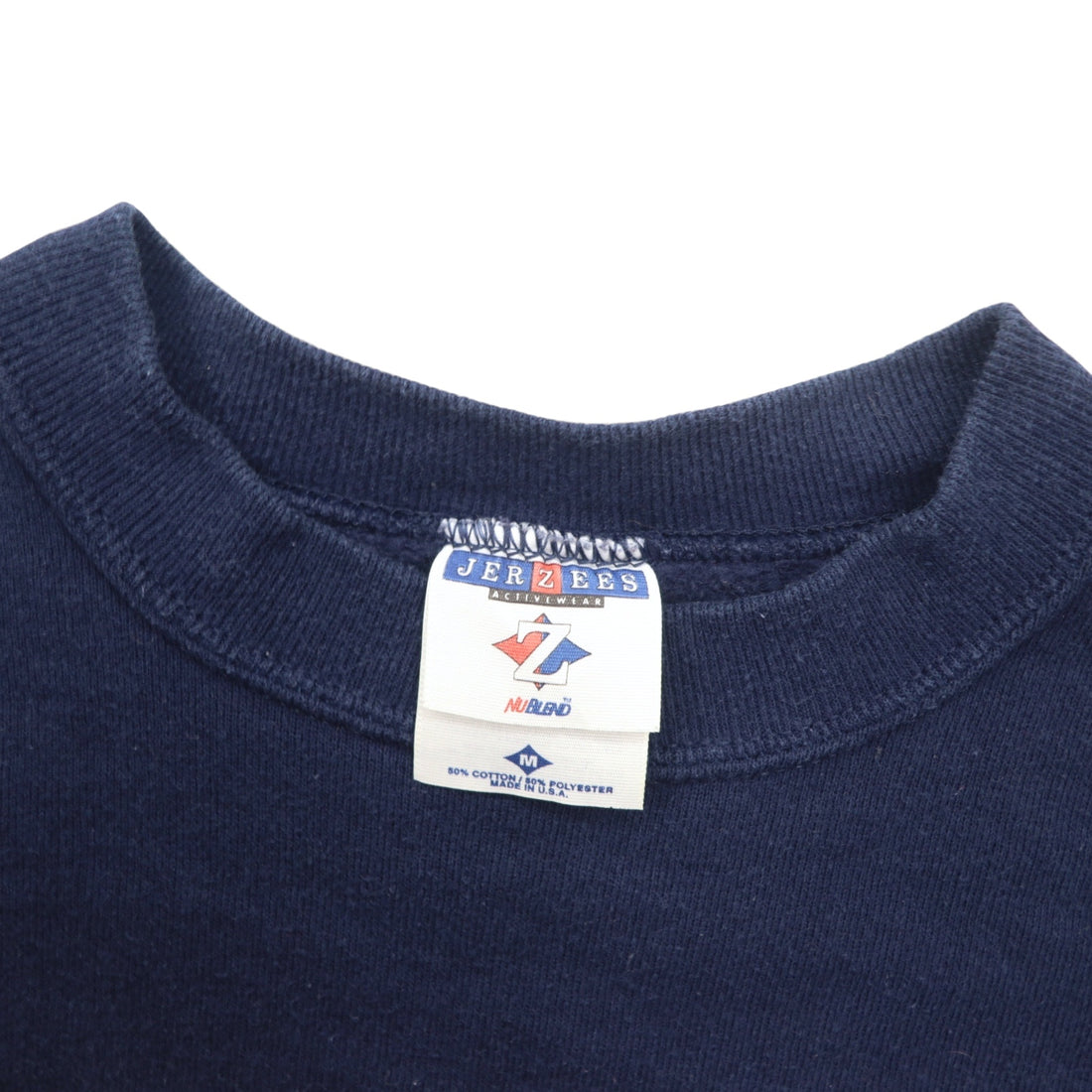 JERZEES 90s USA made NFL printed sweatshirt M Navy Fleece lining SUPER BOWL DENVER BRONCOS