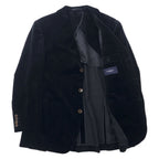 BURBERRY Velor 3B Tailored Jacket 165 Black Striped Cotton Made in Japan